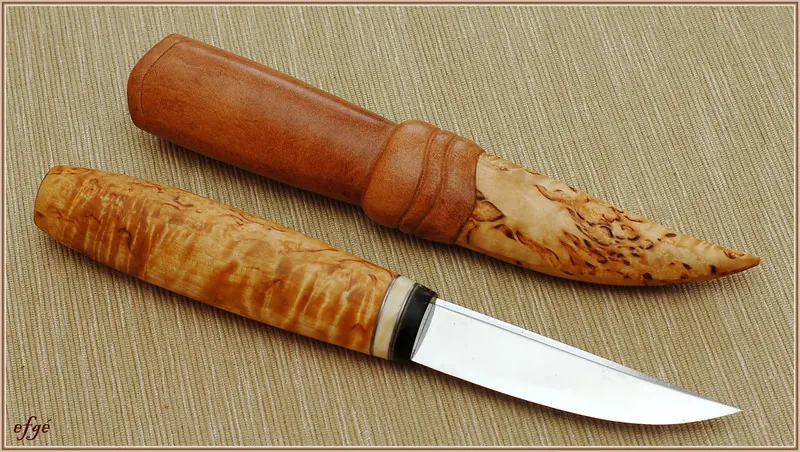 Figured-wood knife and sheath, finished project