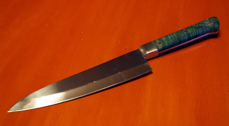 Japanese-style chef’s knife, finished project
