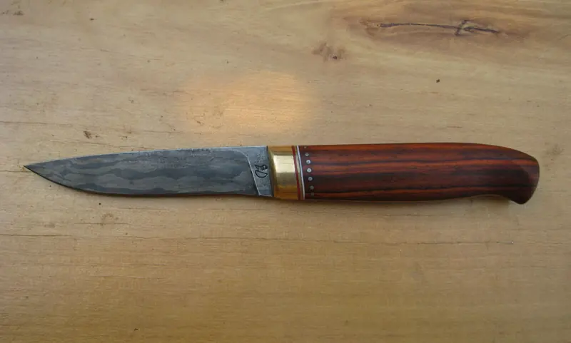 Le Goff Damascus knife, finished project
