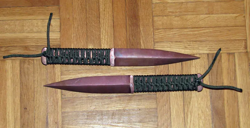 An early pair of wrapped knives, finished project