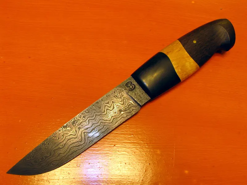 Samurai Damascus knife, finished project