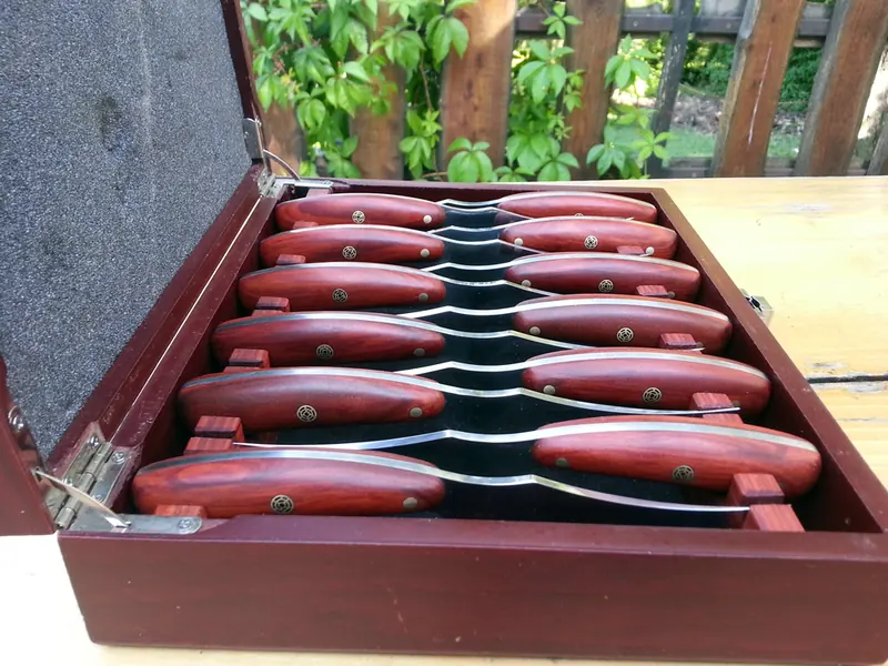 Twelve steak knives, finished project